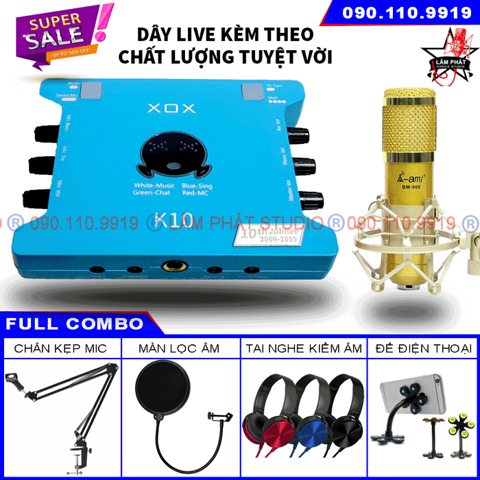 Sound Card XOX K10 10th Bản 2020 Và Micro Thu Âm BM900