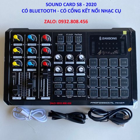  Sound Card S8 2020 Và Micro Thu Âm LGT 240 