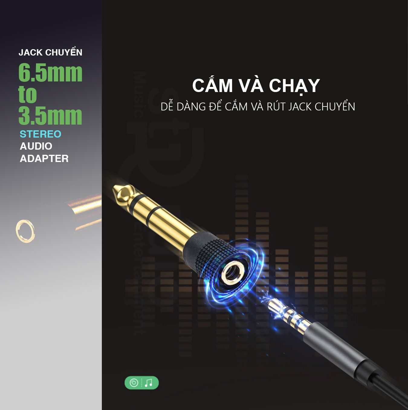 Jack 6 Ly Ra 3.5 Ly Stereo Chính Hãng Takstar