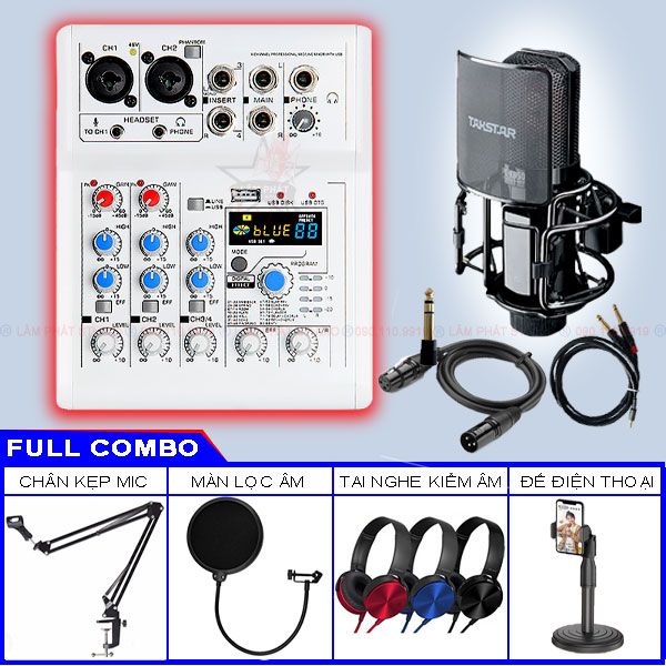 Combo Hát Live Mixer Mickle E4 Và Micro Takstar PC-K850