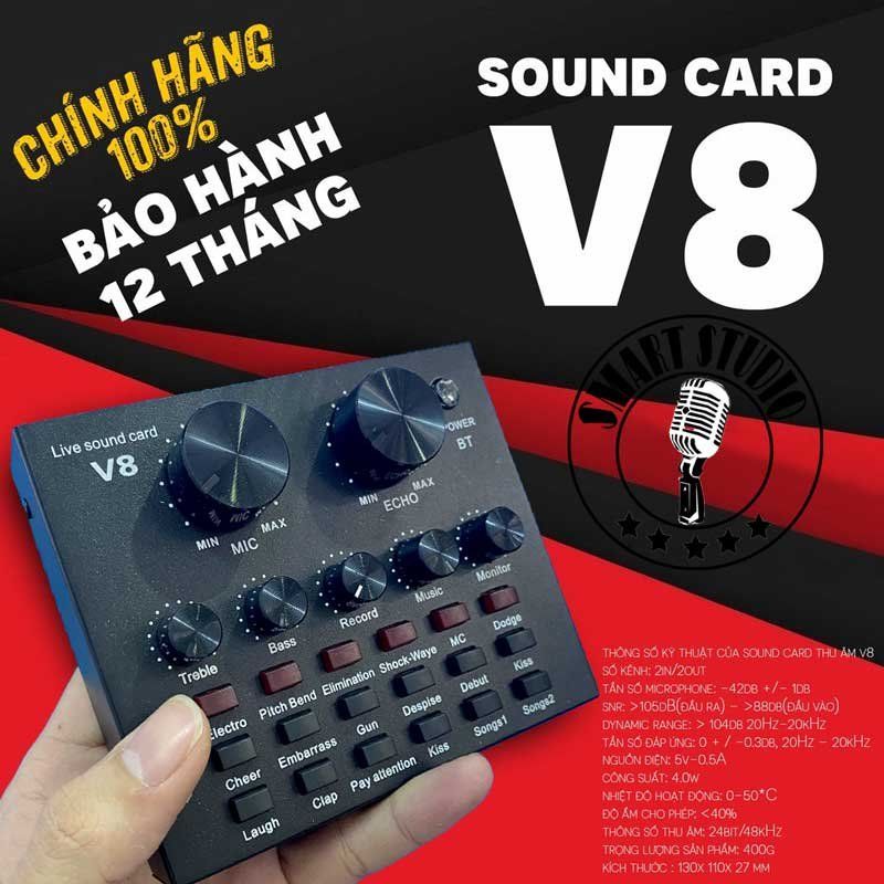 Trọn Bộ Sound Card V8 Và Micro Thu Âm BM900