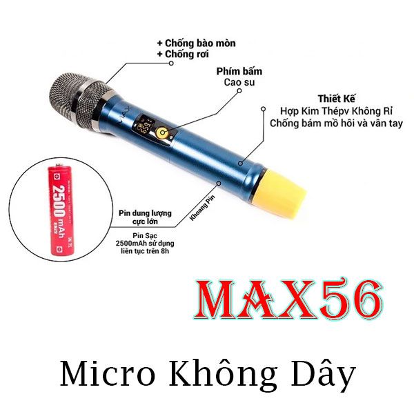 Combo Hát Live Mixer Mickle E4 Và Micro Không Dây Max 56