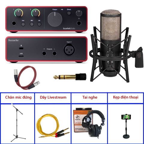  Combo Solo Gen 4 và Micro AKG P220 Thu âm chuyên nghiệp phụ kiện tốt 