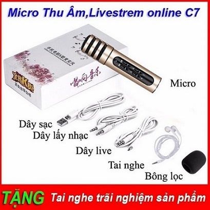 Micro Livestream C7 Tích Hợp Sound Card