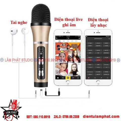 Micro Livestream C25 Tích Hợp Sound Card Có Autotune