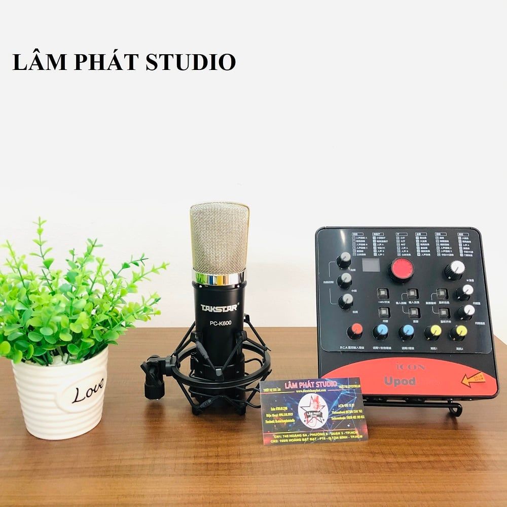 Combo Sound Card Icon Upod Pro Và Micro Takstar PC-K600