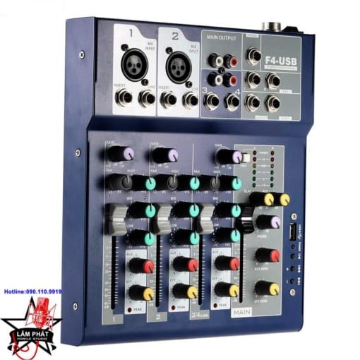 Mixer F4 USB Bluetooth Hát Karaoke, Thu Âm, Livestream Chuyên Nghiệp