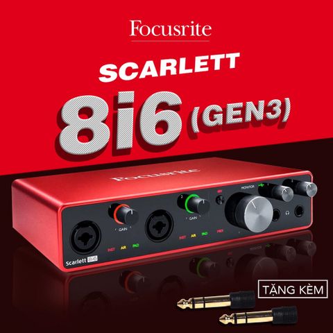 Sound card Focusrite Scarlett 8i6 3rd Gen - Sound card thu âm chuyên nghiệp