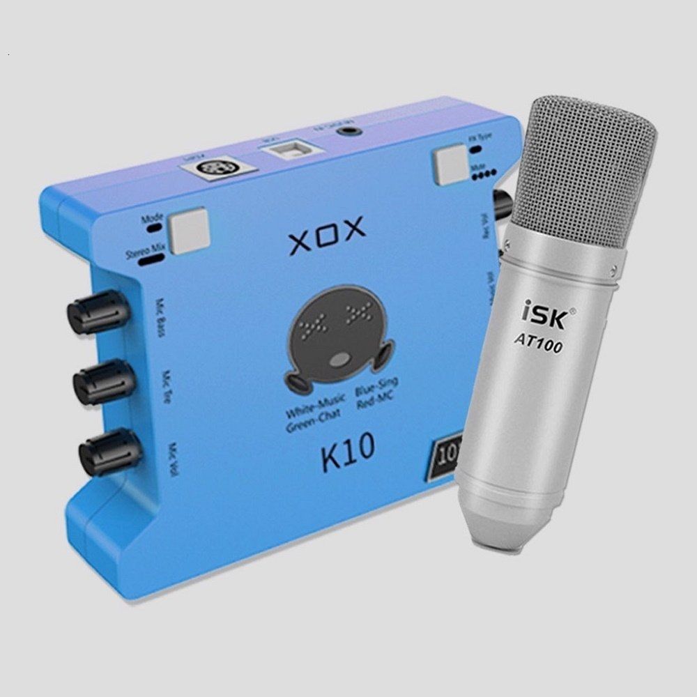Sound Card XOX K10 10th Bản 2020 Và Micro Thu Âm ISK AT100