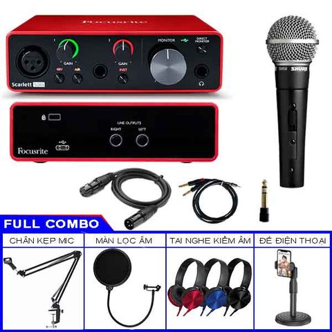  Combo Focusrite Solo Gen 3 Và Micro Shure SM58S 