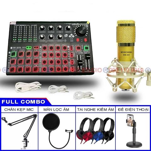  Combo Sound Card K300 Autotune Và Micro Thu Âm BM900 