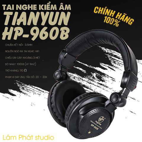 Tai Nghe Kiểm Âm TIANYUN HP 960B (Đen) Chính Hãng
