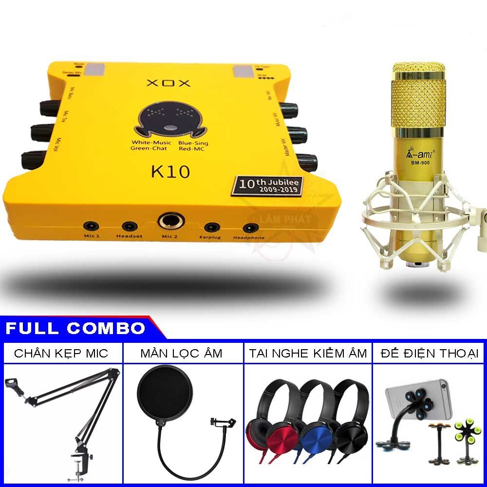 Sound Card XOX K10 10th Bản 2020 Và Micro Thu Âm BM900