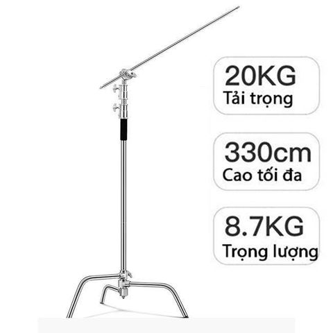  Chân đèn chữ C cao 3.3m Arm 2.5m 