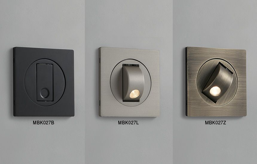 Đèn đọc sách mặt phẳng gắn tường màu đen MBK027B