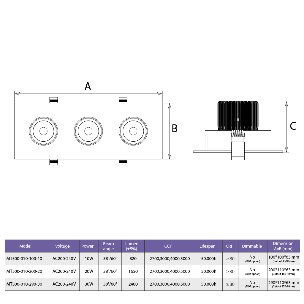 Đèn DOWNLIGHT MT500-010