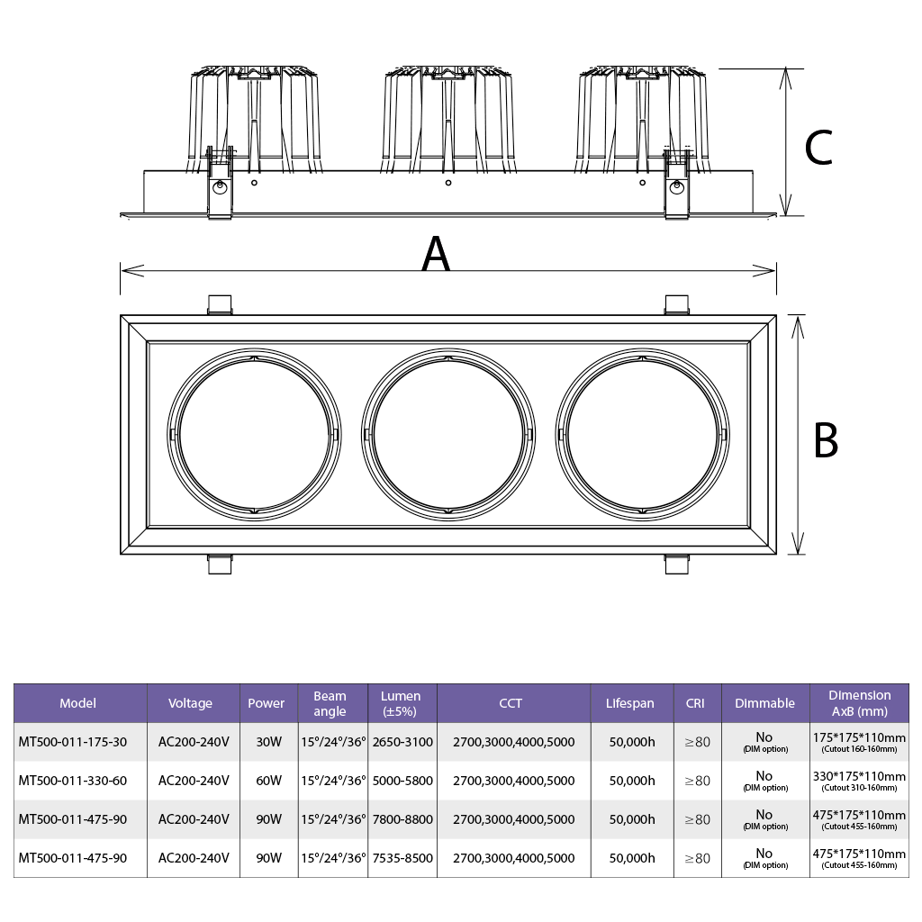 Đèn DOWNLIGHT MT500-011