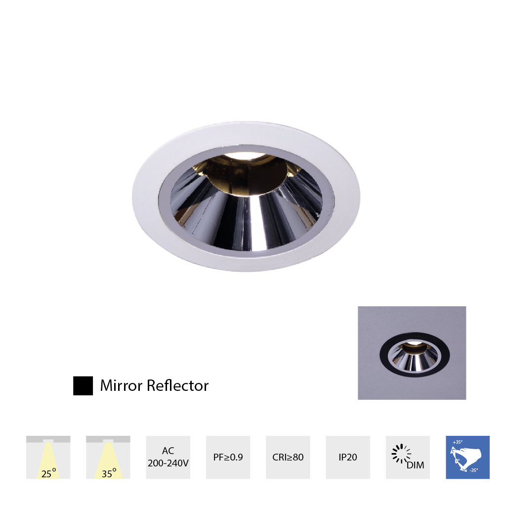 Đèn DOWNLIGHT MT500 - 017 - Ф85 - 14.5W - WW/BB
