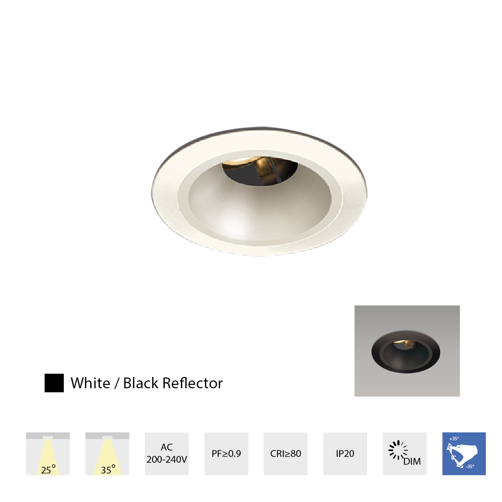 Đèn DOWNLIGHT MT500 - 016 - Ф85 - 8.8W - WW/BB