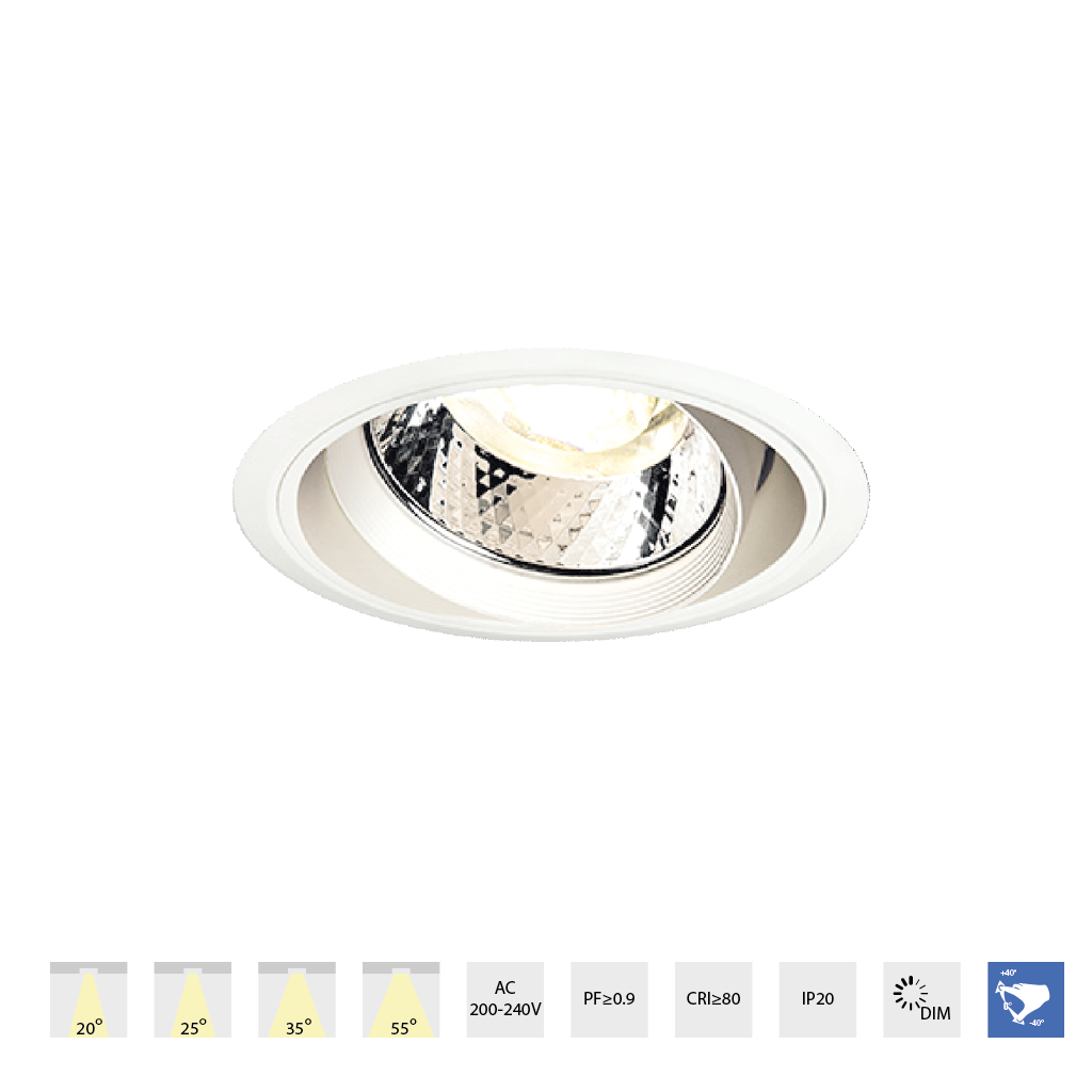 Đèn DOWNLIGHT MT500 - 44 - 48 - Ф100 - W