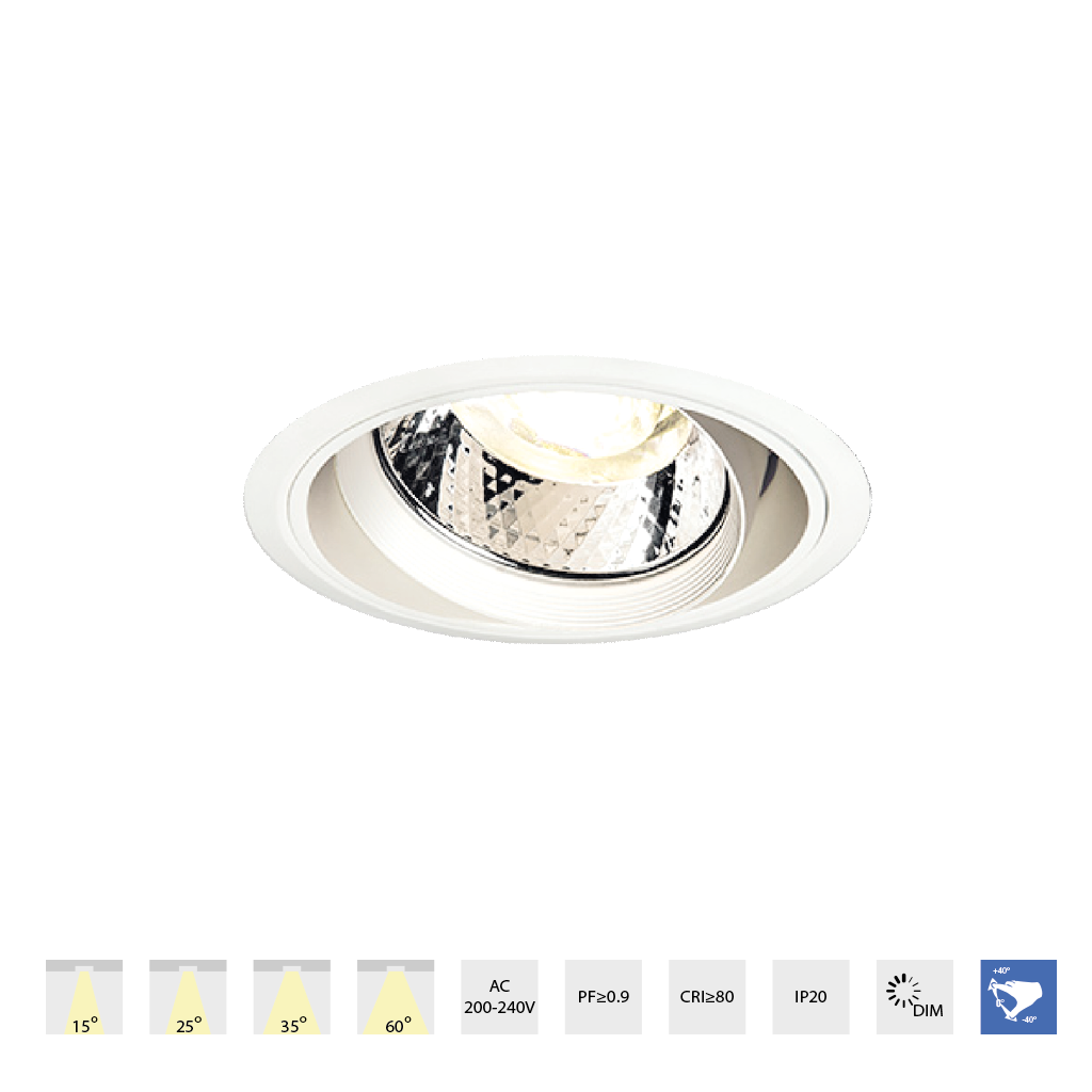 Đèn DOWNLIGHT MT500 - 70 - 74 - Ф125 - W