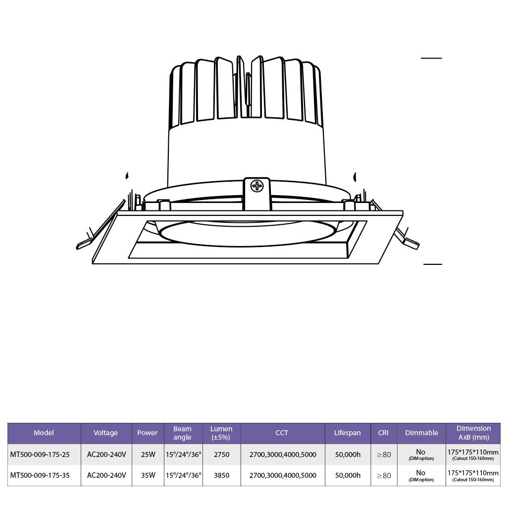 Đèn DOWNLIGHT MT500-009