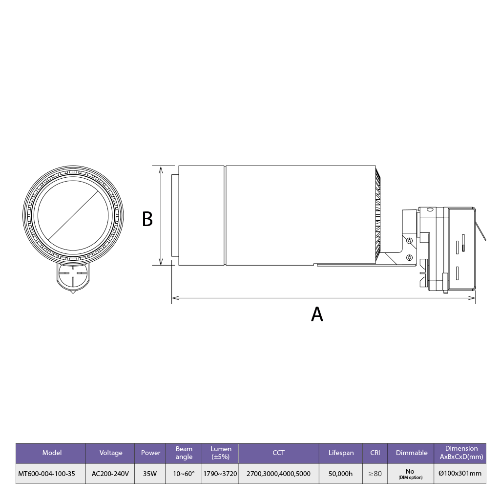 Đèn TRACKLIGHT MT600-004