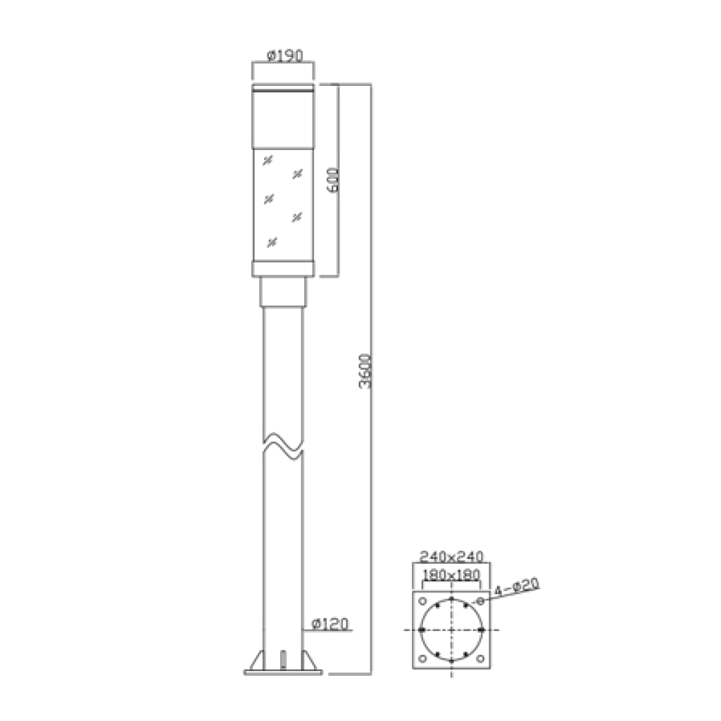 Đèn đường Pole Light MT700-001-3600-38