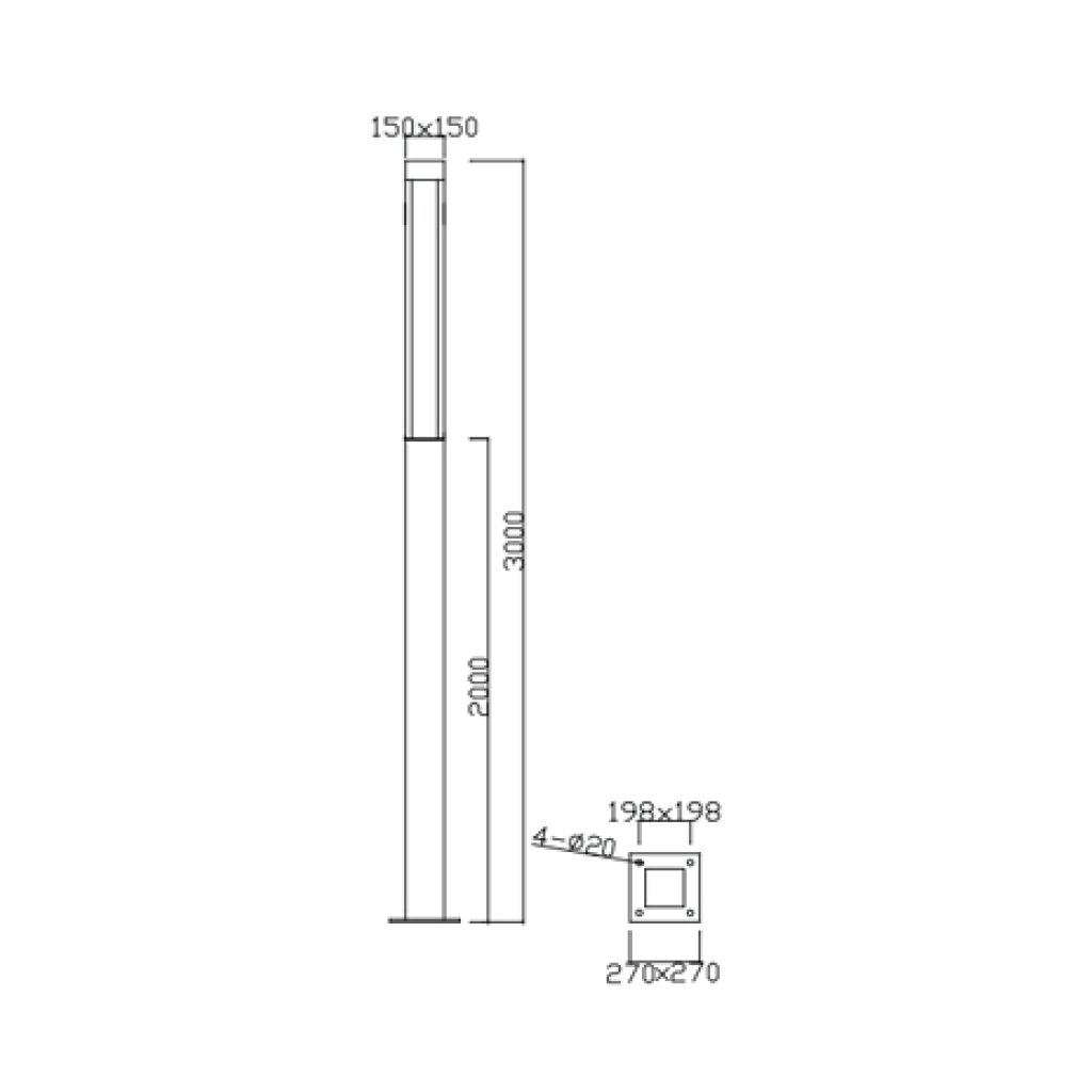 Đèn đường Pole Light MT700-006-3000-25