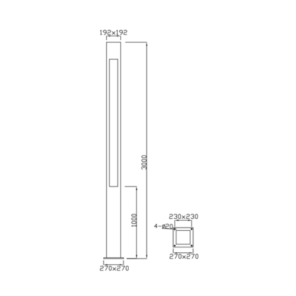 Đèn đường Pole Light MT700-007-3000-38