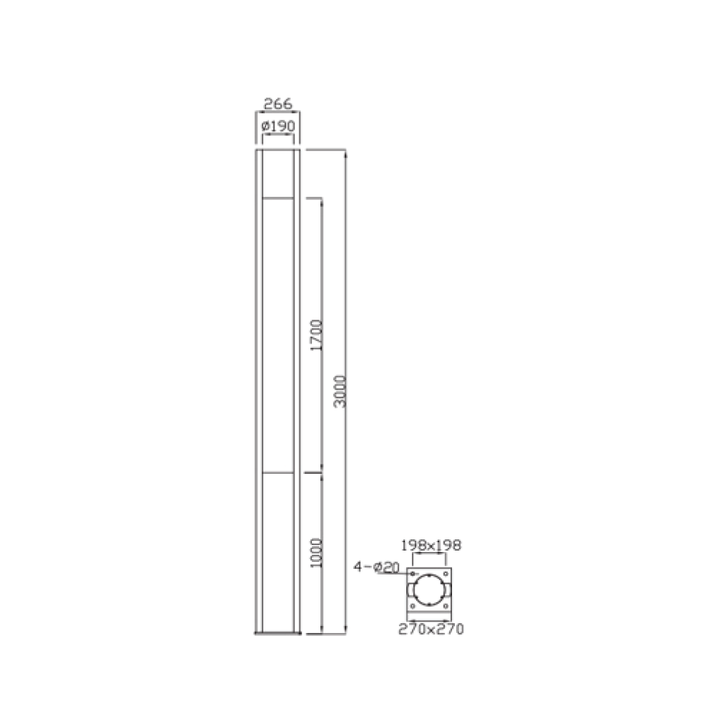 Đèn đường Pole Light MT700-010-3000-38