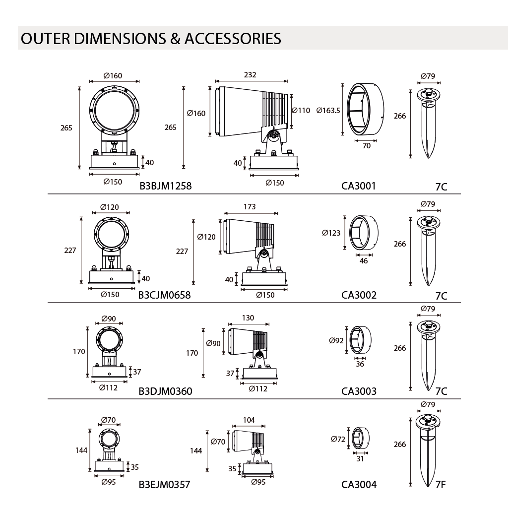 Đèn spot light cắm cỏ MT970-010-013