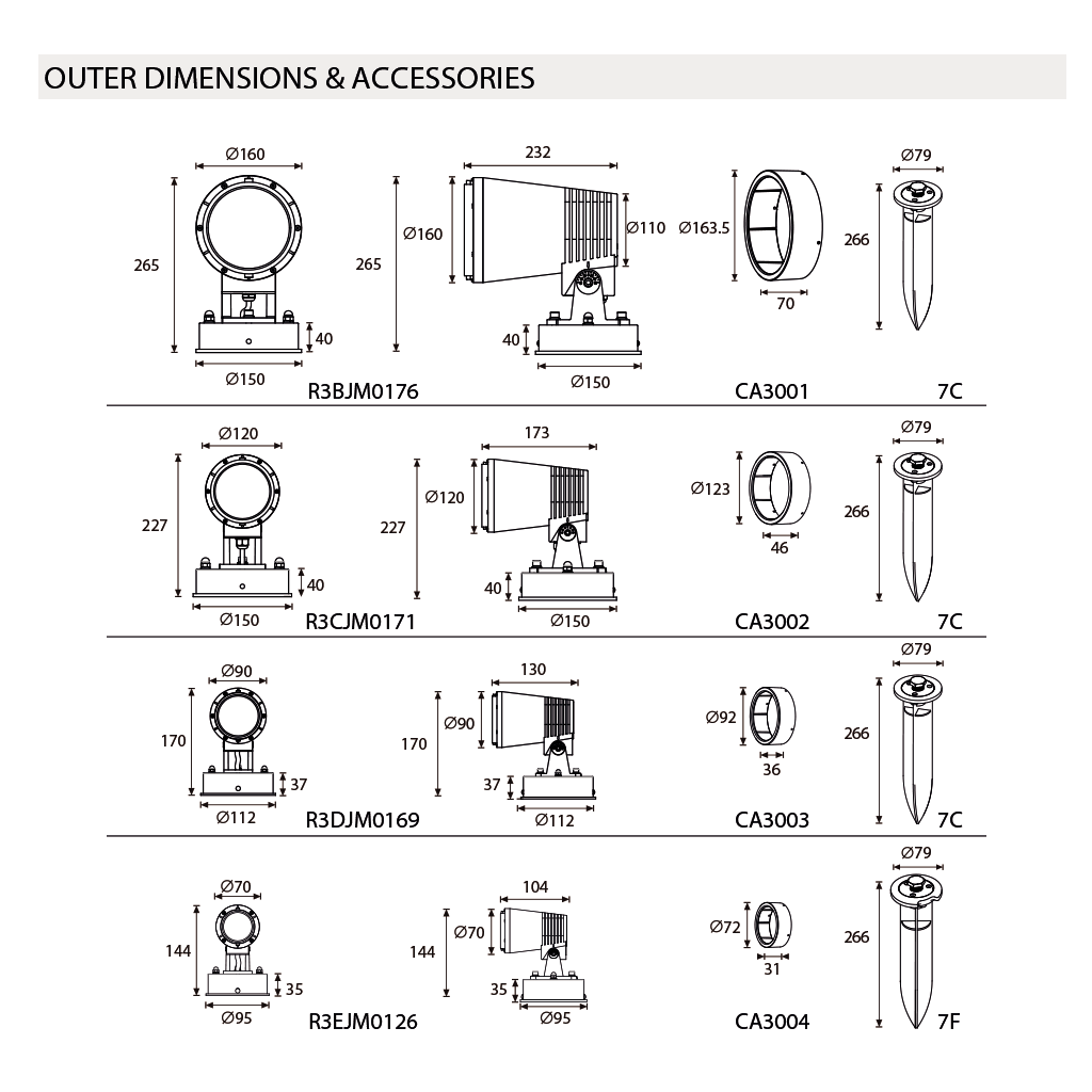 Đèn spot light cắm cỏ MT970-014-017