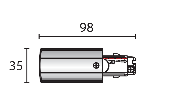 Bộ nối đầu cuối - Live-End Connector - Thanh ray Tracklight - Pro-0431 R
