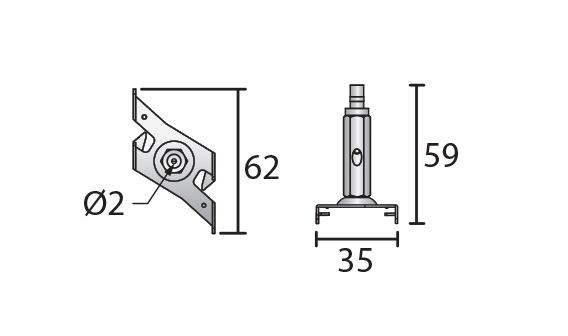 Giá treo trần, bộ dụng cụ treo EZCLIK với dây - Ceiling mount, EZCLIK supension kit with wire - Ray Tracklight - Pro-EZ0448