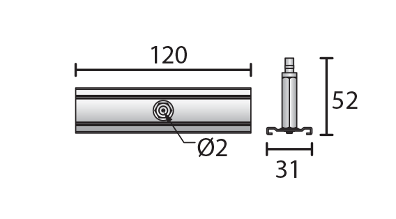 Giá treo trần, tấm gia cố với dây treo - Ceiling mount, Reinforcement Plate with supension wire - Ray Tracklight - Pro-M147