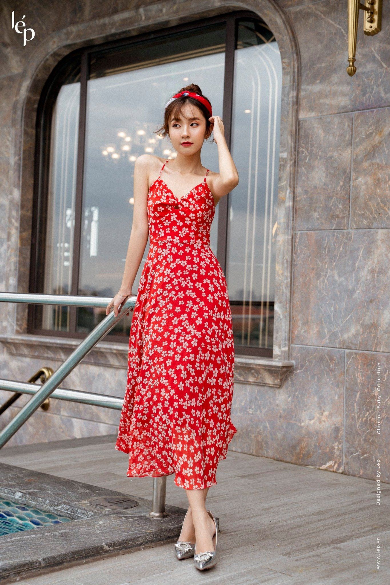 Váy xoắn ngực, hở lưng 1VA655DO