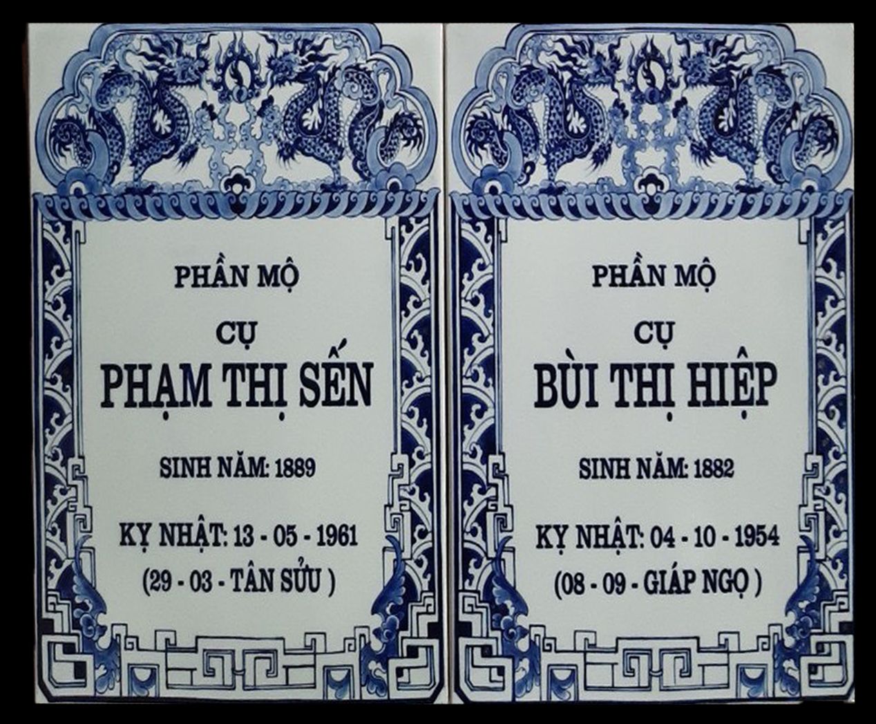 Bia mộ sứ 25x35 Không ảnh chân dung - Hàng cao cấp loại 1