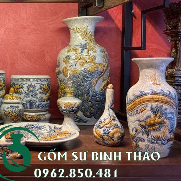 Đồ thờ cúng Bát Tràng chính hãng cho ban thờ 1m57,1m75