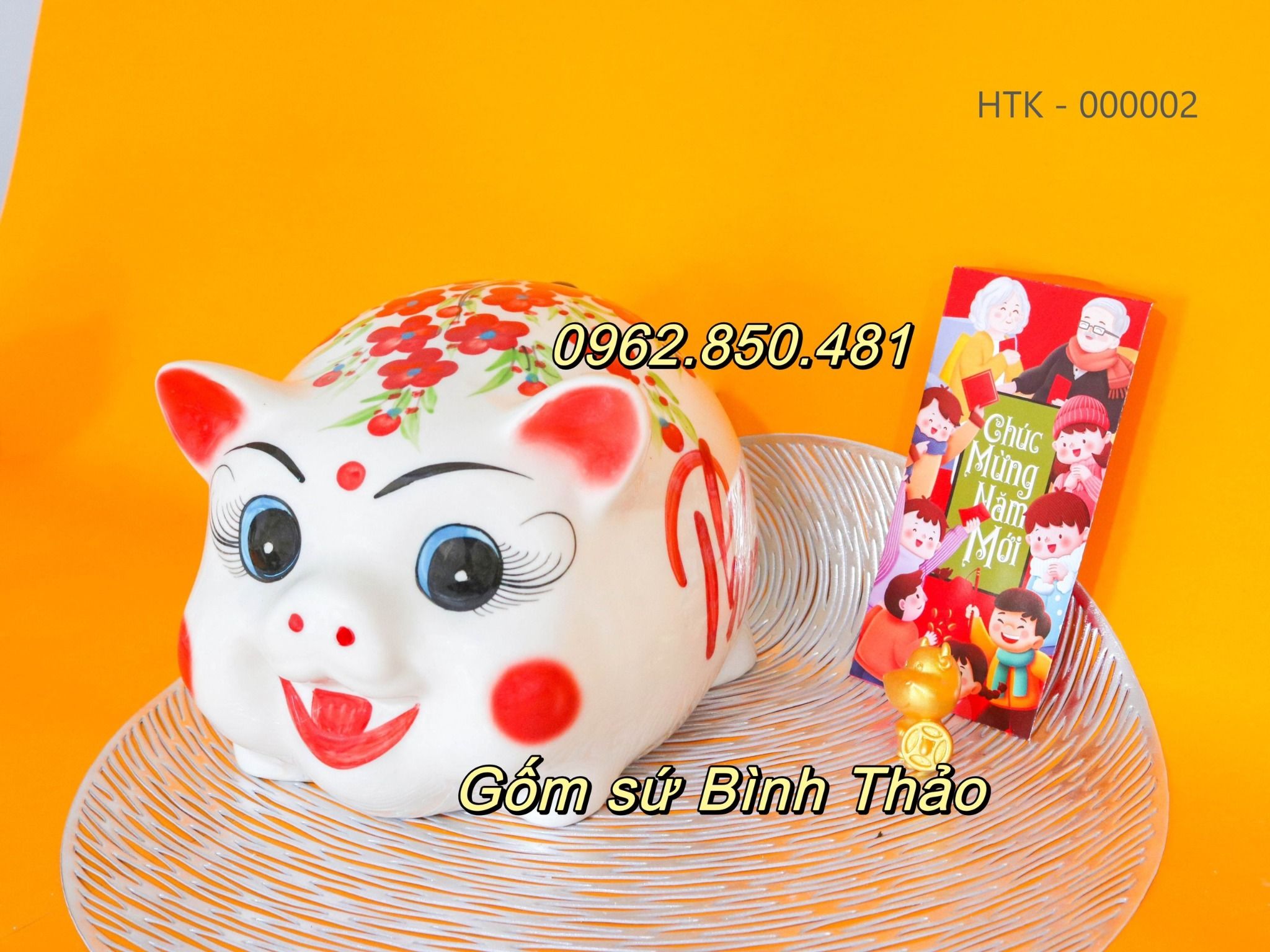 Heo đất, lợn đất tiết kiệm Bát Tràng - Mẫu ĐC