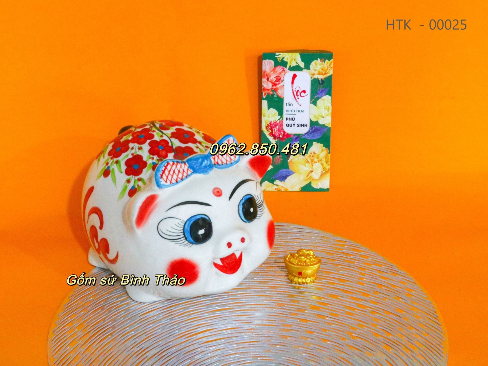 Lợn tiết kiệm, heo tiết kiệm Bát Tràng - Mẫu ĐN - GIAO HỌA TIẾT NGẪU NHIÊN