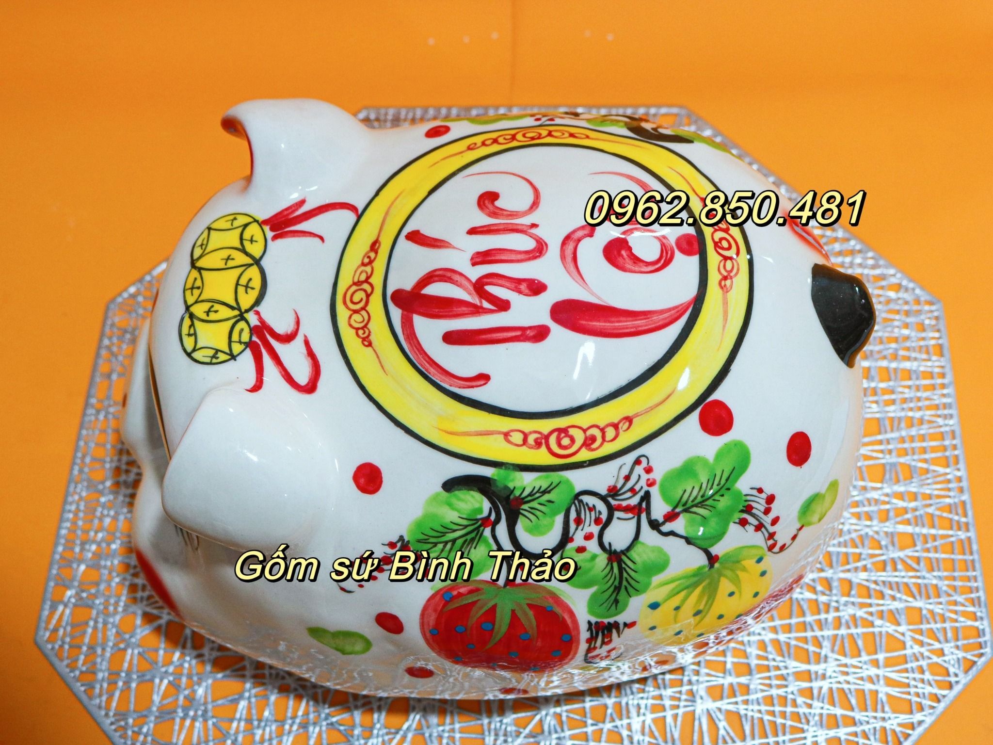 Heo đất tiết kiệm CỠ ĐẠI - Mẫu LT - GIAO HỌA TIẾT NGẪU NHIÊN