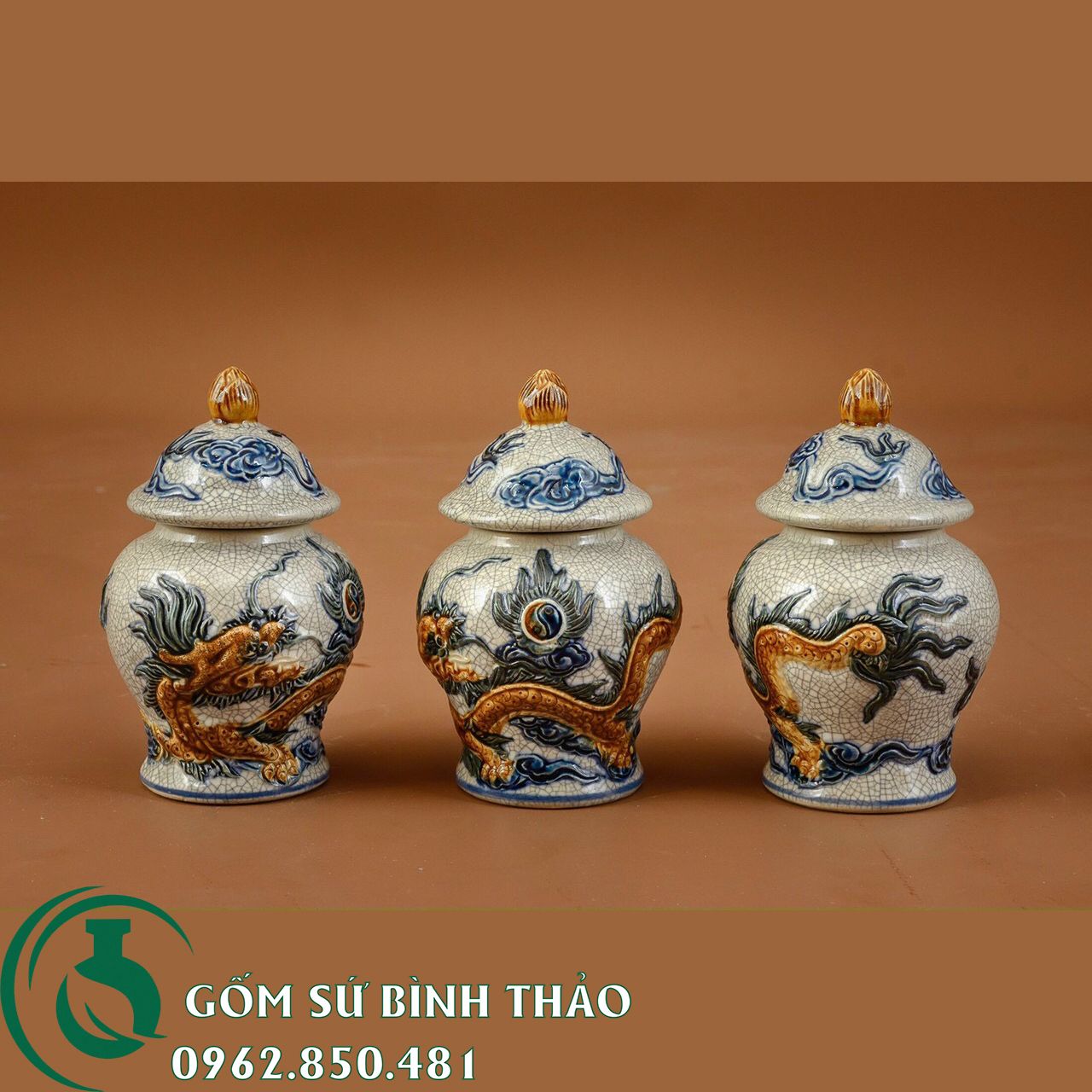 Ban đồ thờ thần tài men rạn nổi gốm sứ Bát Tràng