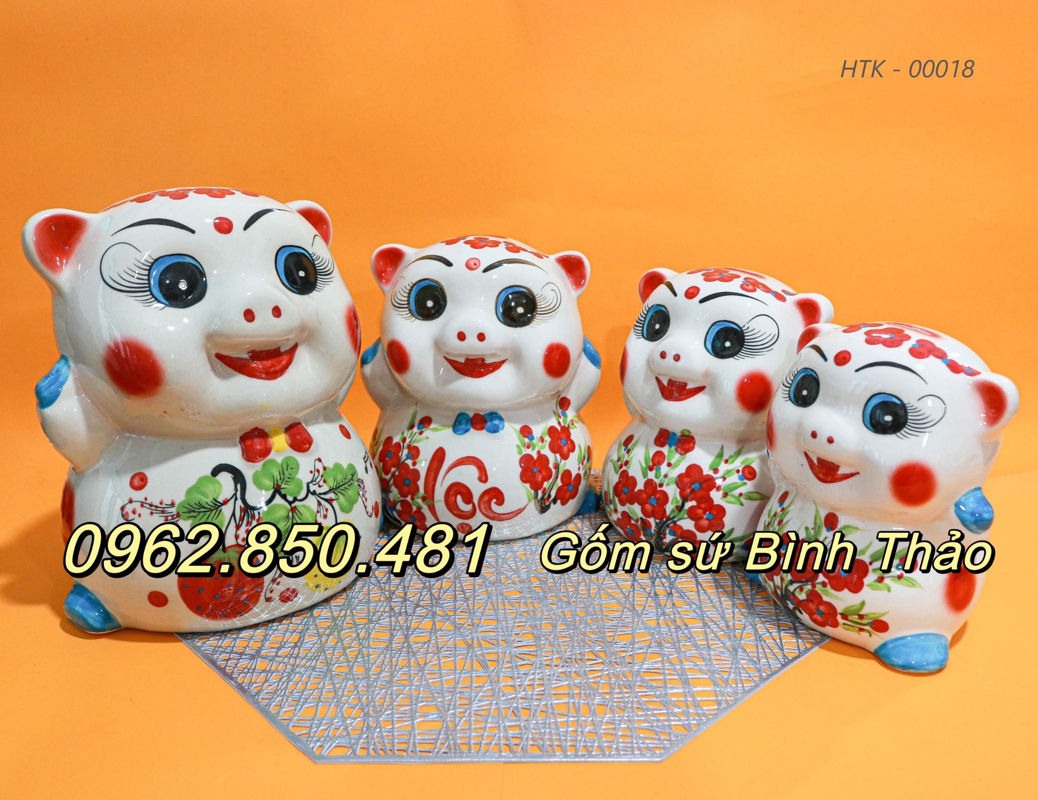 Lợn tiết kiệm, heo tiết kiệm Bát Tràng - Mẫu DD - GIAO MÀU NGẪU NHIÊN