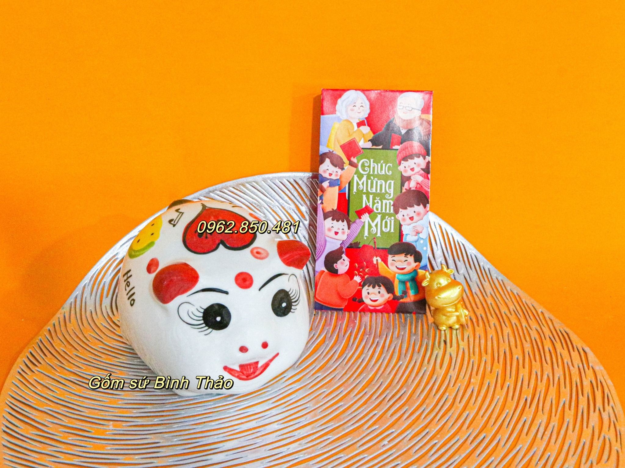 Heo đất, lợn đất tiết kiệm Bát Tràng - Mẫu ĐC