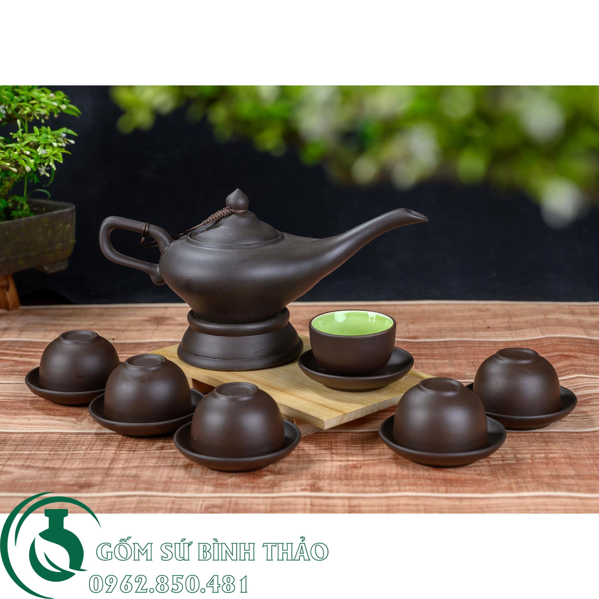 Bộ ấm trà aladin tử sa Bát Tràng