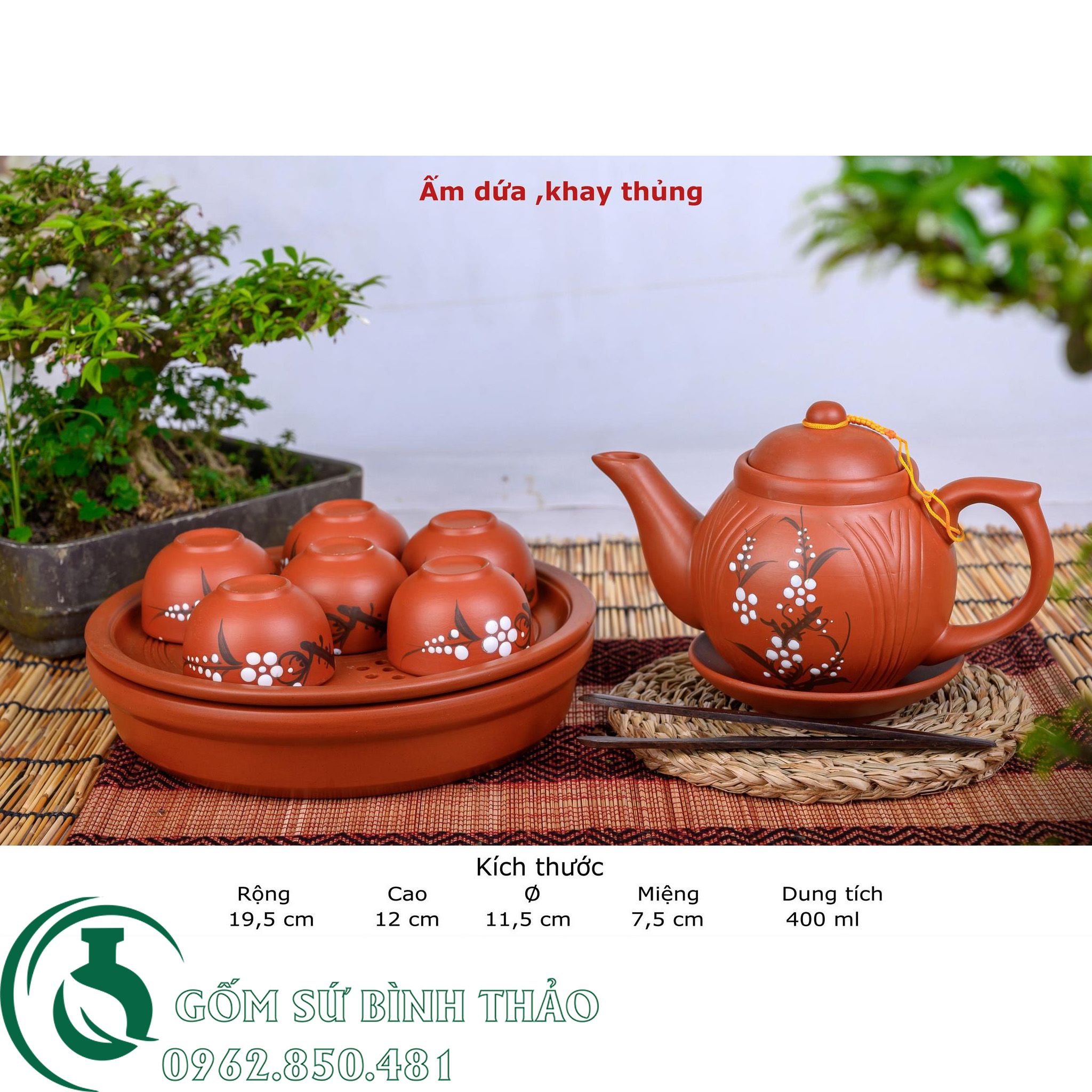 Bộ ấm trà quả dứa tử sa Bát Tràng