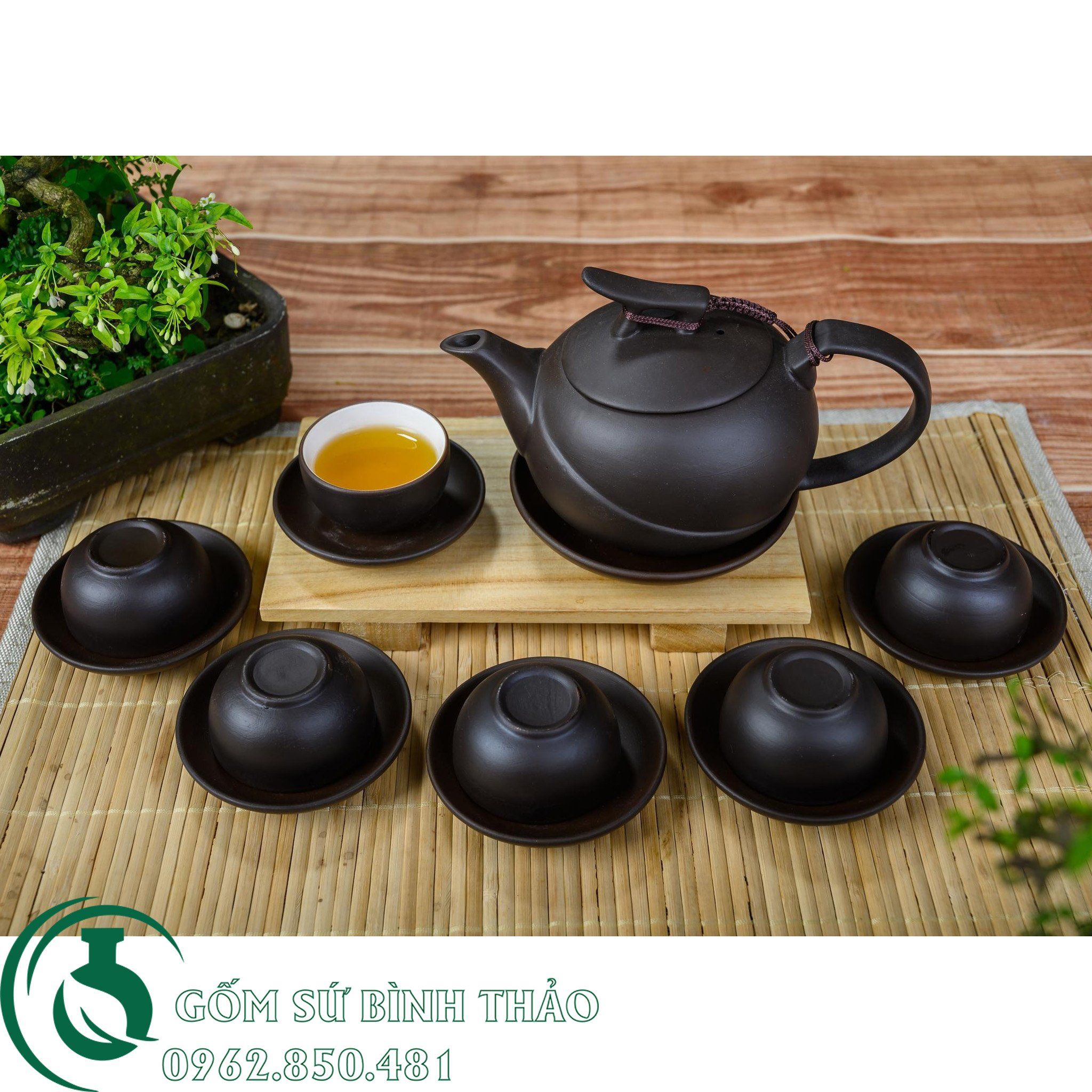 Bộ ấm trà quả cam tử sa Bát Tràng