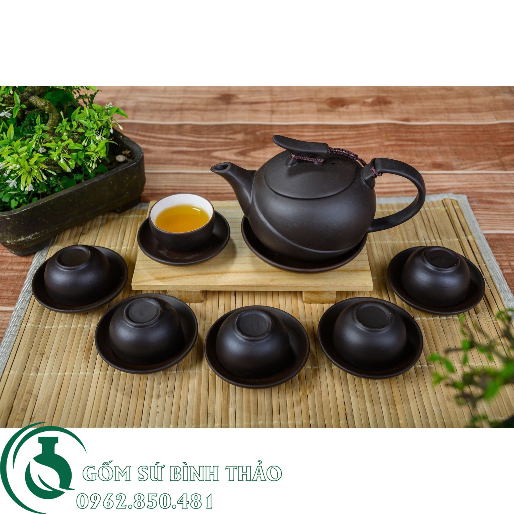 Bộ ấm trà quả cam tử sa Bát Tràng