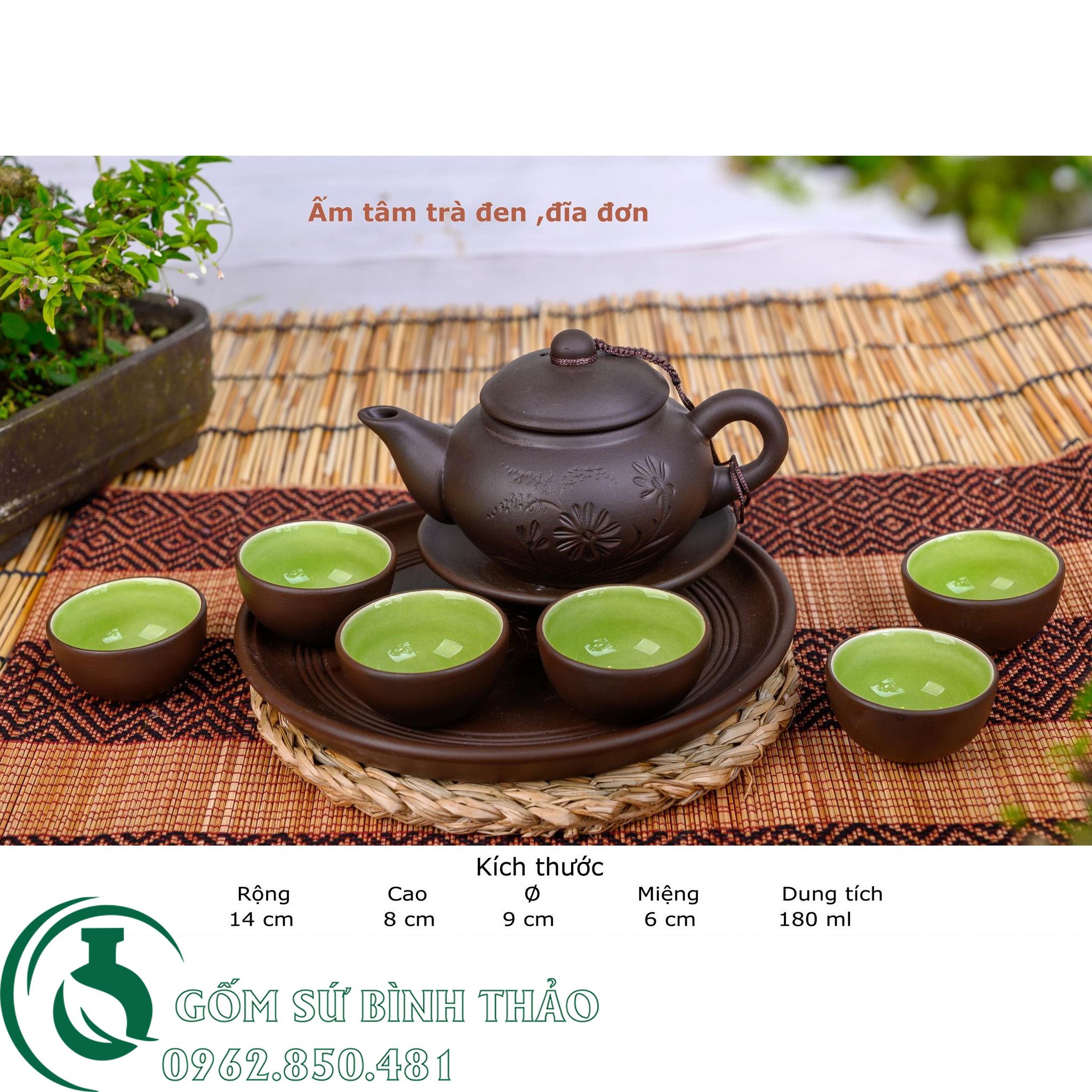 Bộ tâm trà tử sa Bát Tràng